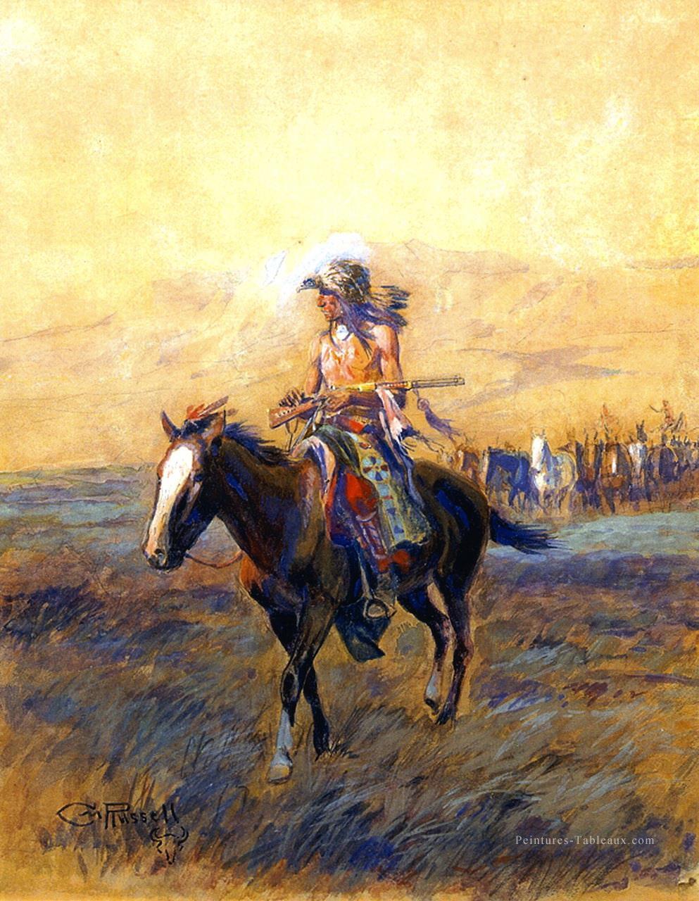 monte de cavalerie pour 1907 Charles Marion courageux Russell Peintures à l'huile